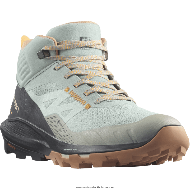 Salomon smidesjärn/ebenholts/flammande orange dam vandringskängor - outpulse mid gore-tex T82RP1115