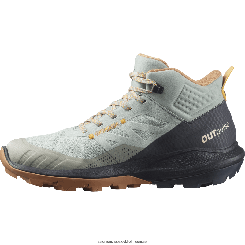 Salomon smidesjärn/ebenholts/flammande orange dam vandringskängor - outpulse mid gore-tex T82RP1115