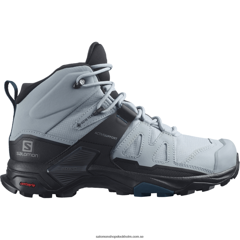 Salomon stenbrott/svart/legionsblå dam vandringskängor - x ultra 4 mid wide gore-tex T82RP1141