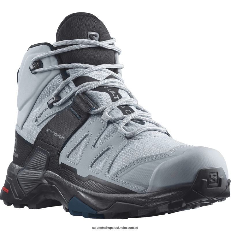 Salomon stenbrott/svart/legionsblå dam vandringskängor - x ultra 4 mid wide gore-tex T82RP1141