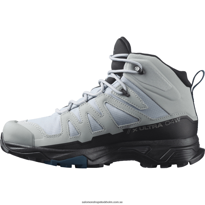 Salomon stenbrott/svart/legionsblå dam vandringskängor - x ultra 4 mid wide gore-tex T82RP1141