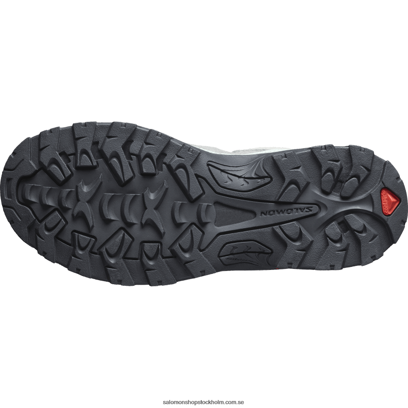 Salomon stenbrott/tyst nyans/svart vandringskängor i läder för kvinnor - quest rove gore-tex T82RP1143