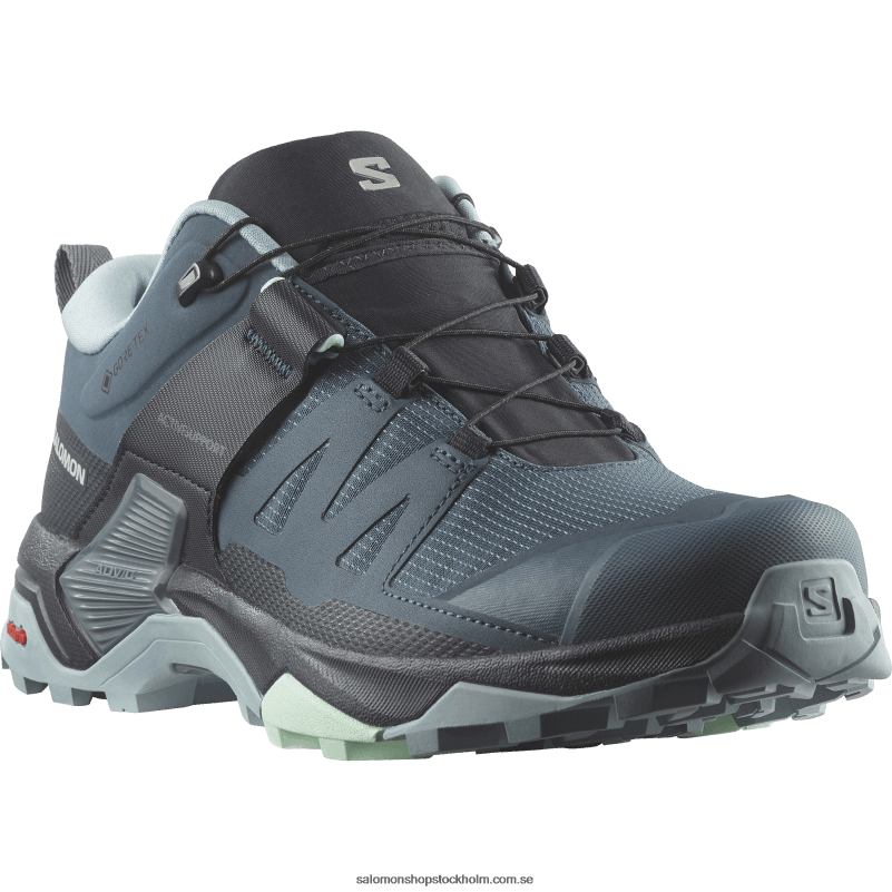 Salomon stjärnskådare/kol/stenblå damvandringsskor - x ultra 4 gore-tex T82RP1138