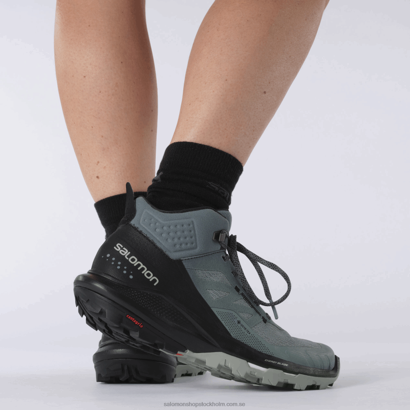 Salomon stormigt väder/svart/smide dam vandringskängor - outpulse mid gore-tex T82RP1116
