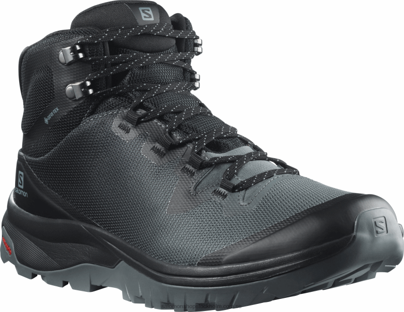 Salomon stormigt väder/svart/trooper vandringskängor för dam - vaya mid gore-tex T82RP1283