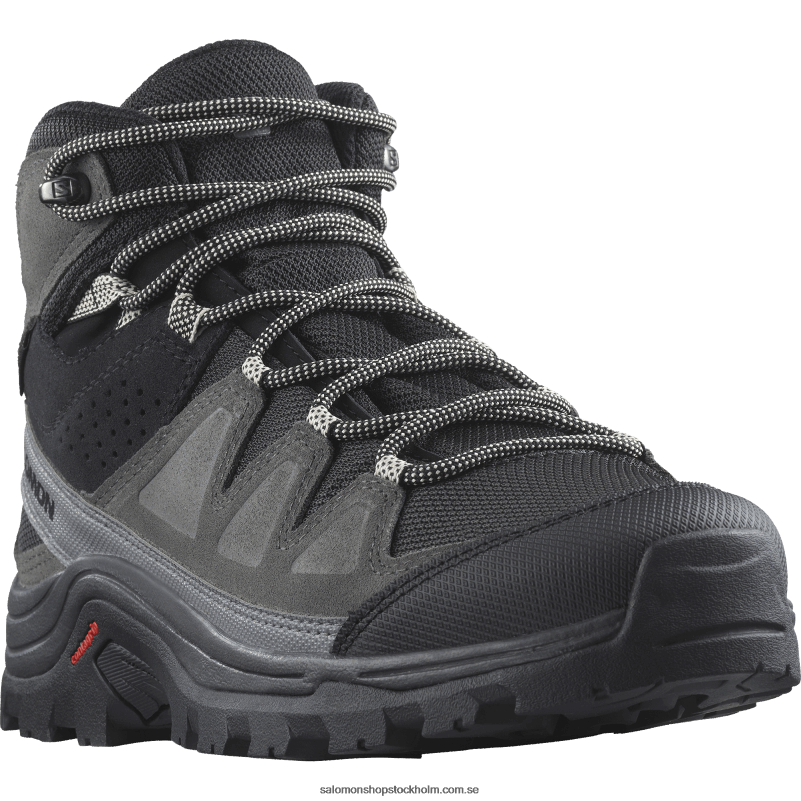 Salomon svart/magnet/tyst nyans vandringskängor i läder för kvinnor - quest rove gore-tex T82RP1142
