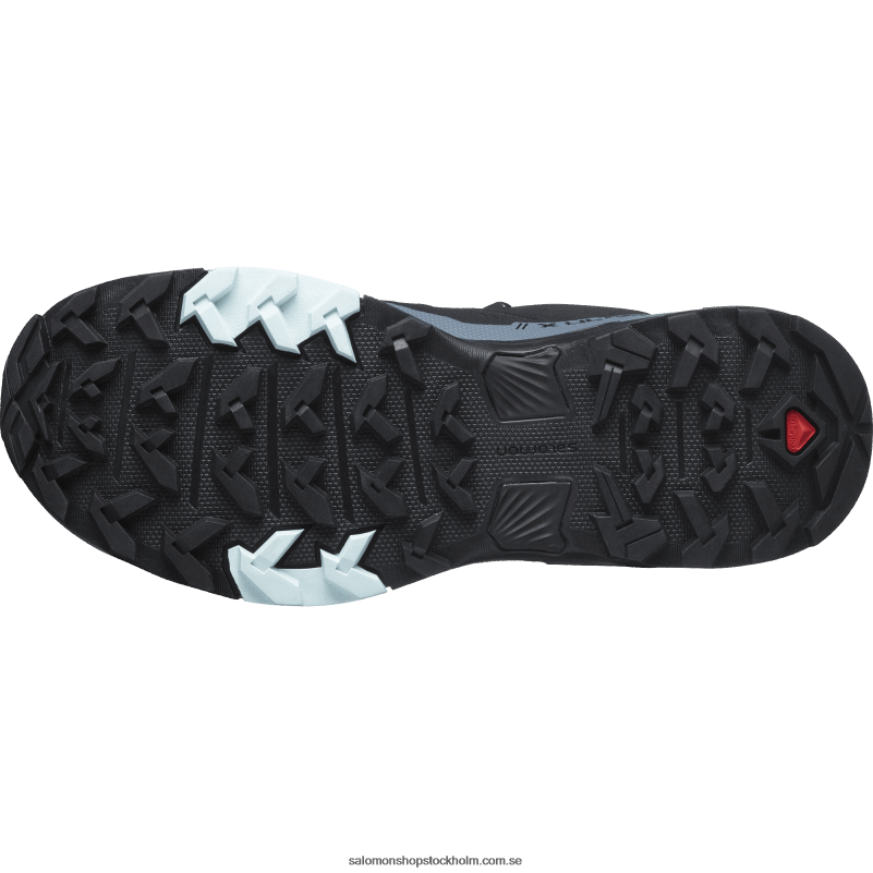 Salomon svart/stormigt väder/opalblå damvandringsskor - x ultra 4 gore-tex T82RP1137