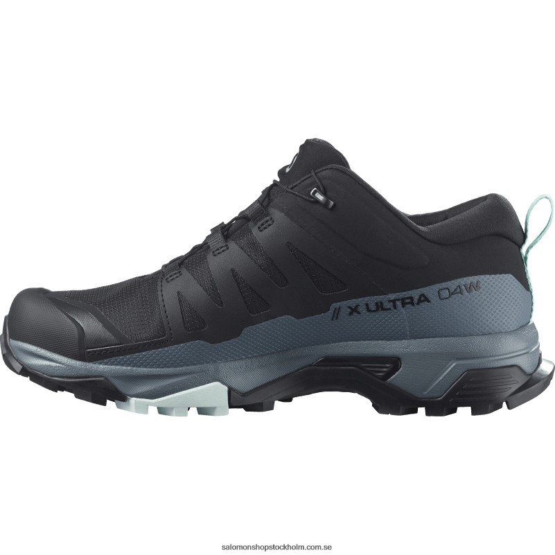 Salomon svart/stormigt väder/opalblå damvandringsskor - x ultra 4 gore-tex T82RP1137