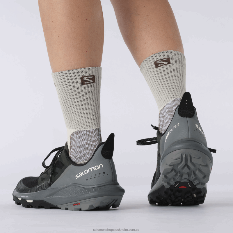 Salomon svart/stormigt väder/vaniljis damvandringsskor - outpulse gore-tex T82RP1123