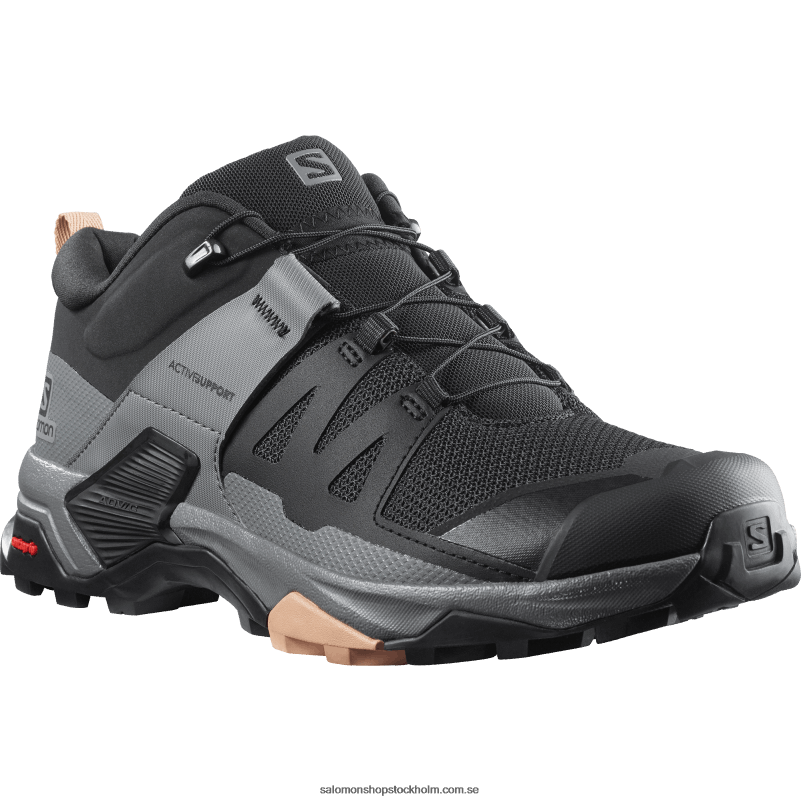 Salomon svart/tyst nyans/sirocco vandringsskor för kvinnor - x ultra 4 T82RP1119
