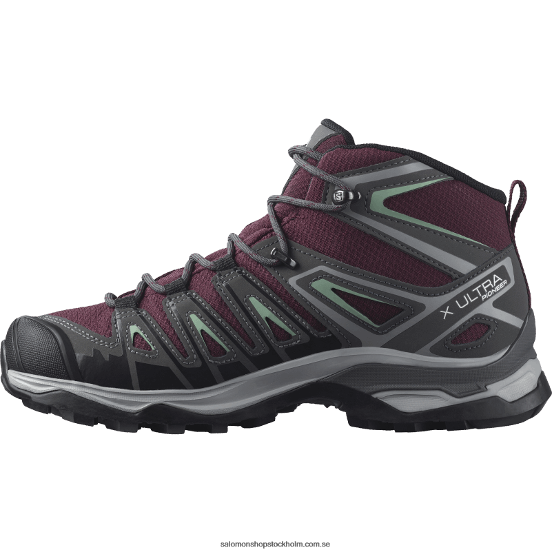 Salomon vinprovning/magnet/granitgrönt damvandringskängor - x ultra pioneer mid clima vattentät T82RP1278