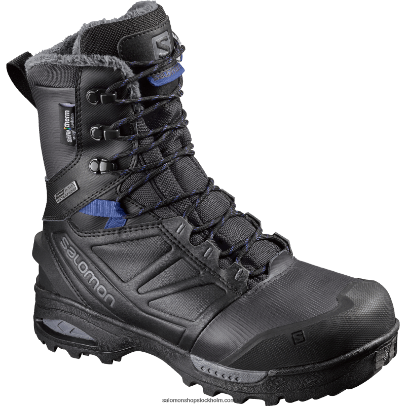 Salomon fantom/svart/amparoblå dam vinterstövlar - tondra pro clima vattentät T82RP783