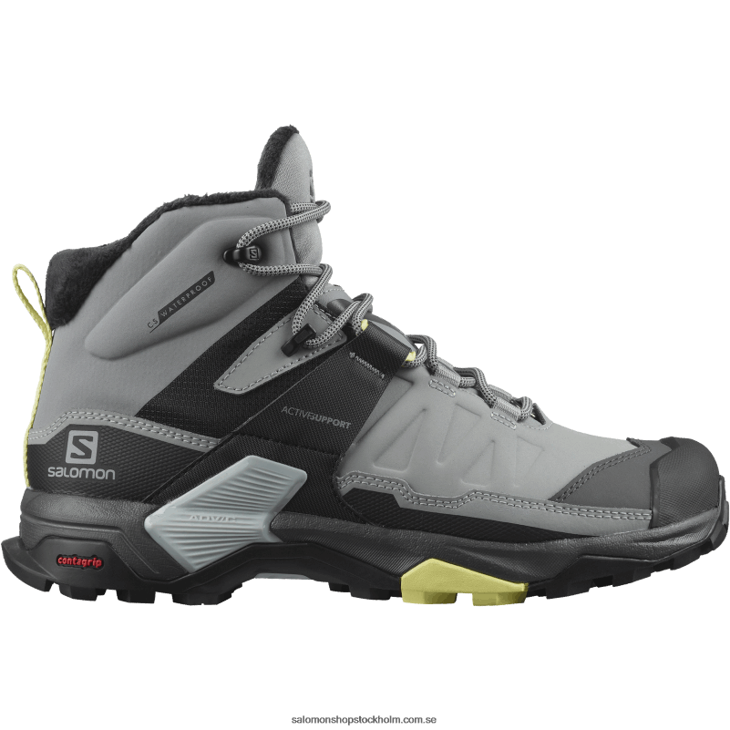 Salomon monument/svart/charlock dam vinterstövlar - x ultra 4 mid winter thinsulate clima vattentät T82RP786