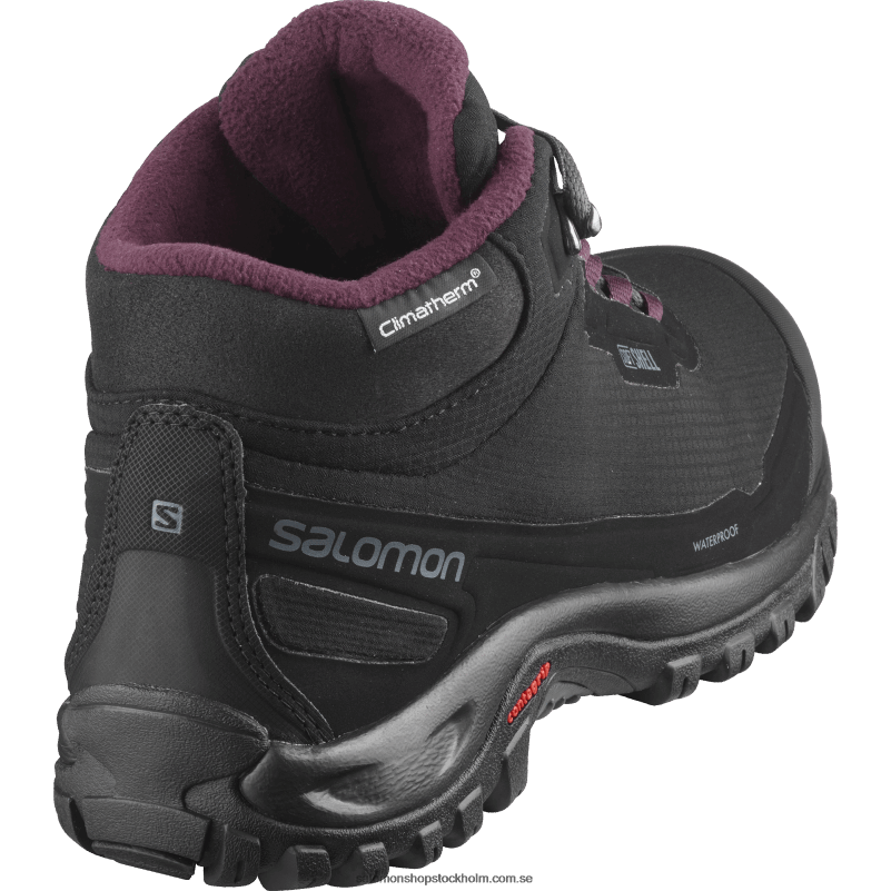 Salomon svart/ebenholts/vinprovning dam vinterstövlar - shelter clima vattentät T82RP782