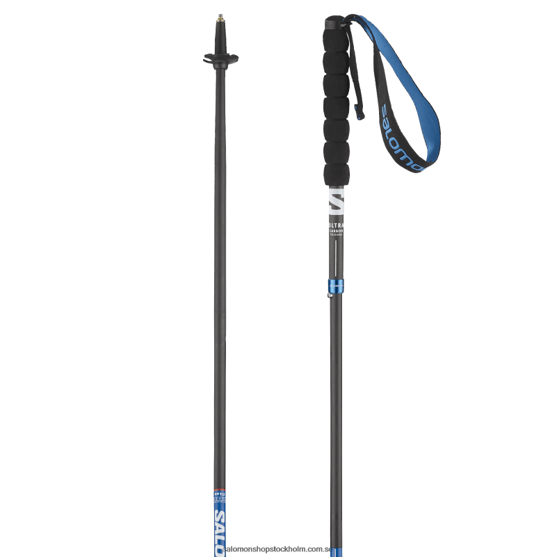 Salomon blå vandringsstavar för trailrunning för kvinnor - hopfällbara i ultrakolfiber T82RP995