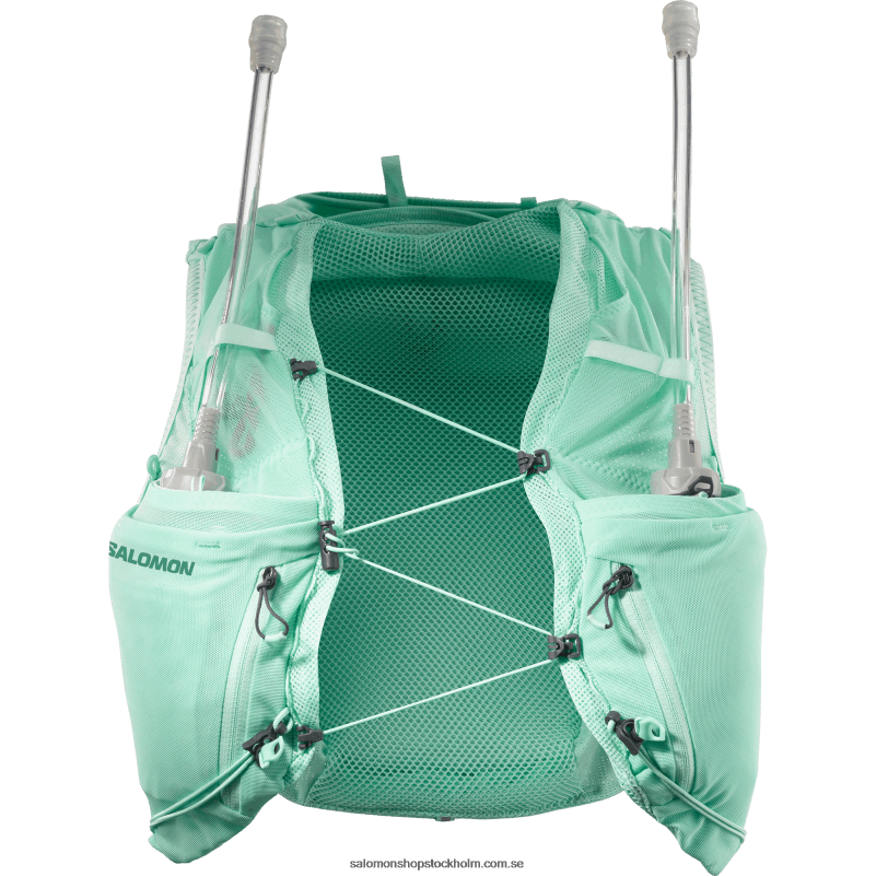 Salomon strandglas/ebenholts/poolblå löparväst dam med kolvar ingår - adv skin 5 T82RP970
