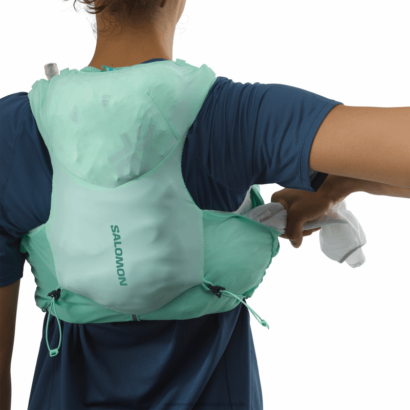 Salomon strandglas/ebenholts/poolblå löparväst dam med kolvar ingår - adv skin 5 T82RP970