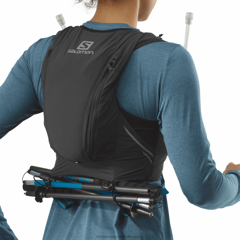 Salomon svart/ebenholts löparväst dam med flaskor ingår - sense pro 10 T82RP979
