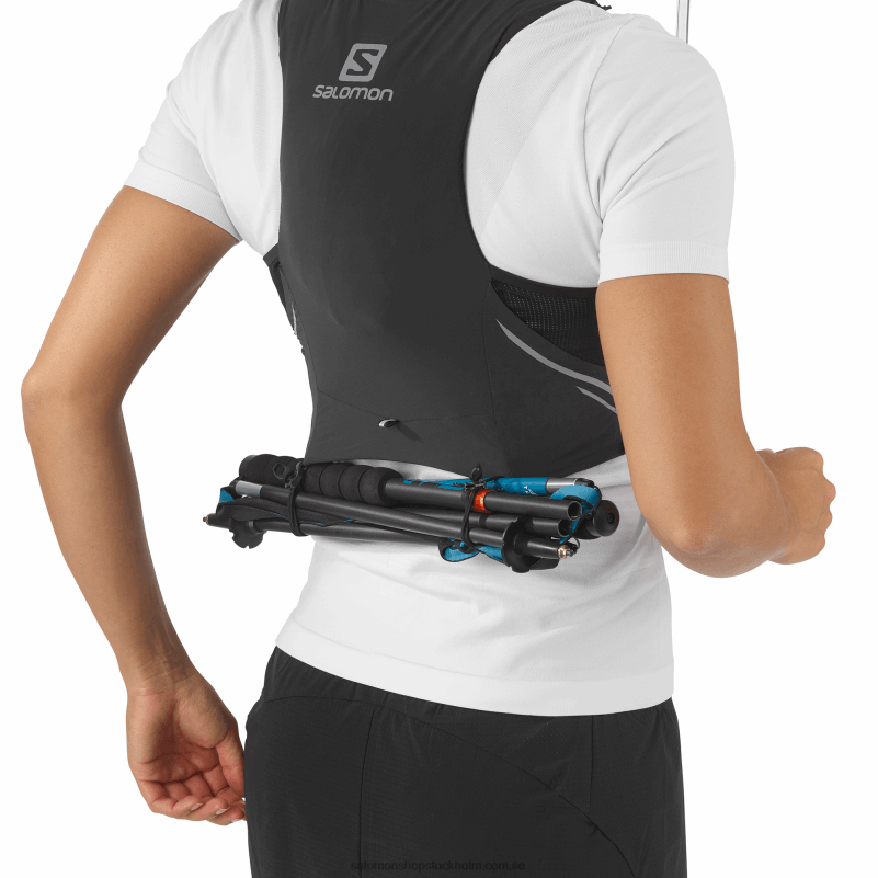 Salomon svart/ebenholts löparväst dam med kolvar ingår - sense pro 5 T82RP976