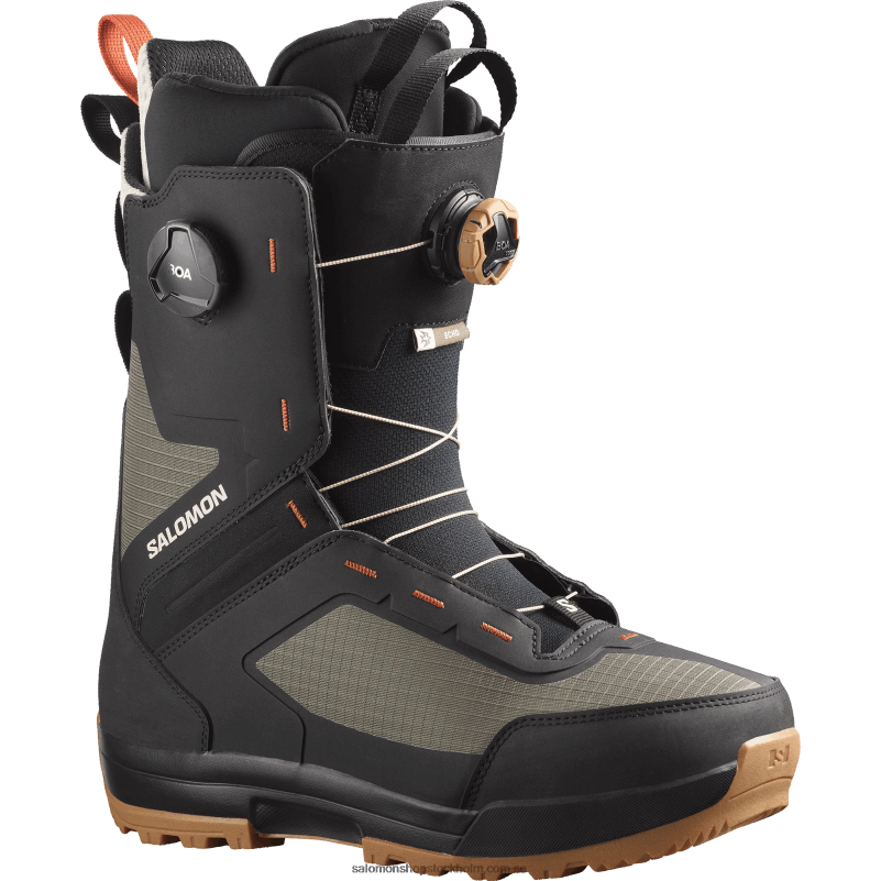 Salomon armégrön-x/svart/regnig dag snowboardskor för män - echo dual boa T82RP581
