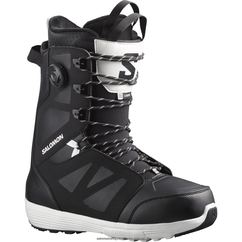 Salomon svart vit snowboardstövlar för män - lansera spets sj boa T82RP597