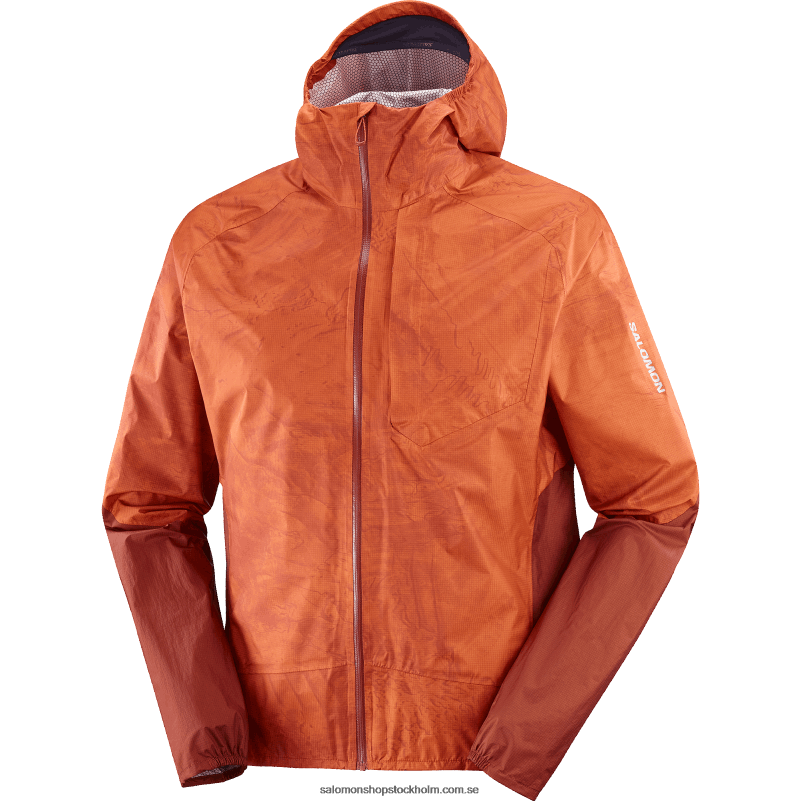 Salomon bränd ockra/ao/bränd henna skaljacka för män - bonatti vattentät T82RP1100