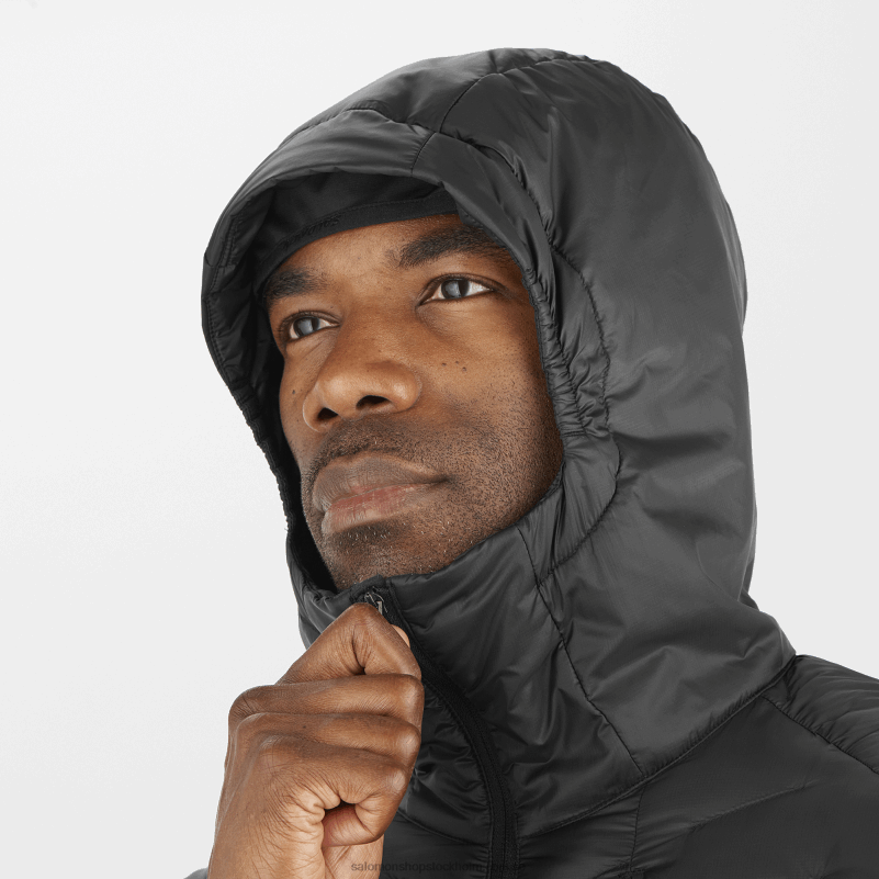 Salomon djup svart Isolerad huvjacka för män - outline primaloft T82RP1087