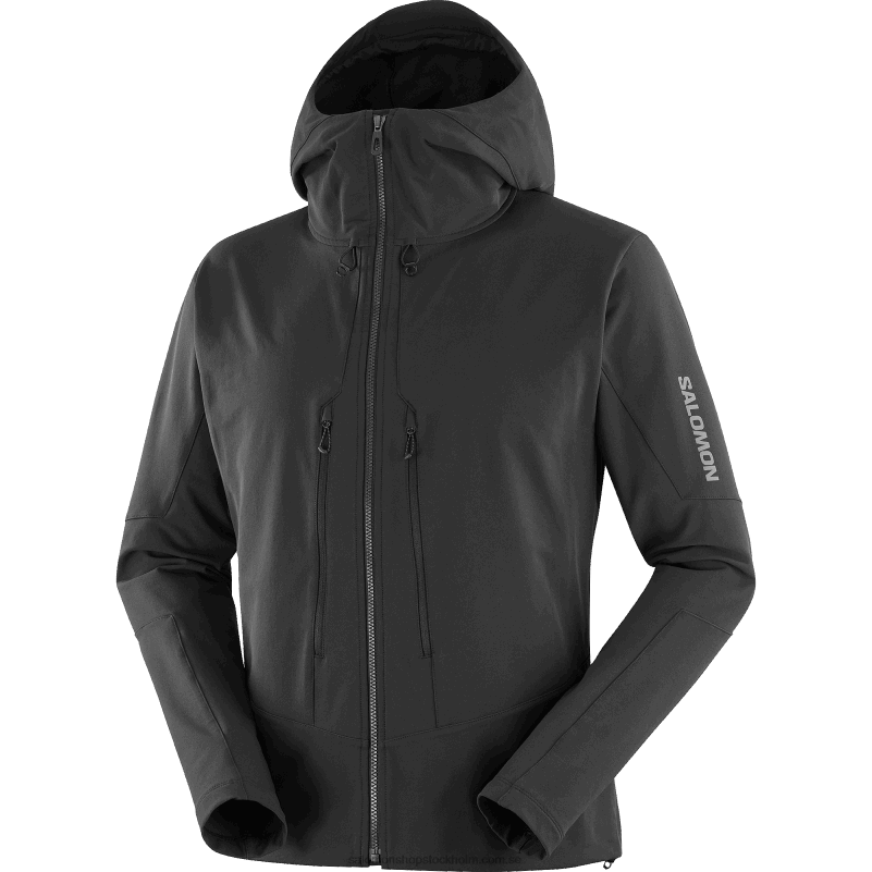 Salomon djup svart mellanlagerjacka med full dragkedja för män - outpeak softshell T82RP1108