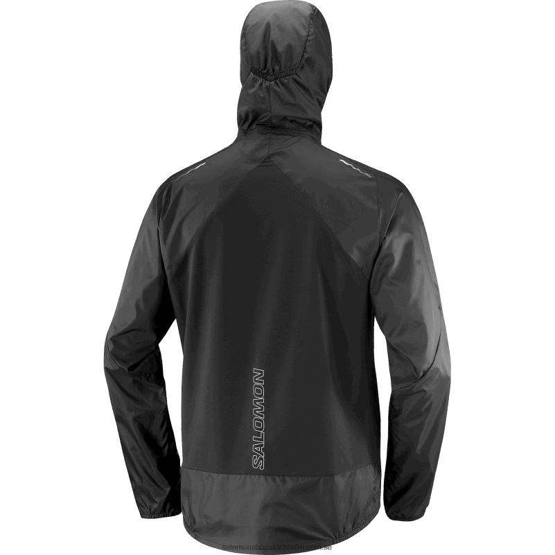 Salomon djup svart vindjacka herr hoodie - bonatti sidvind T82RP1094