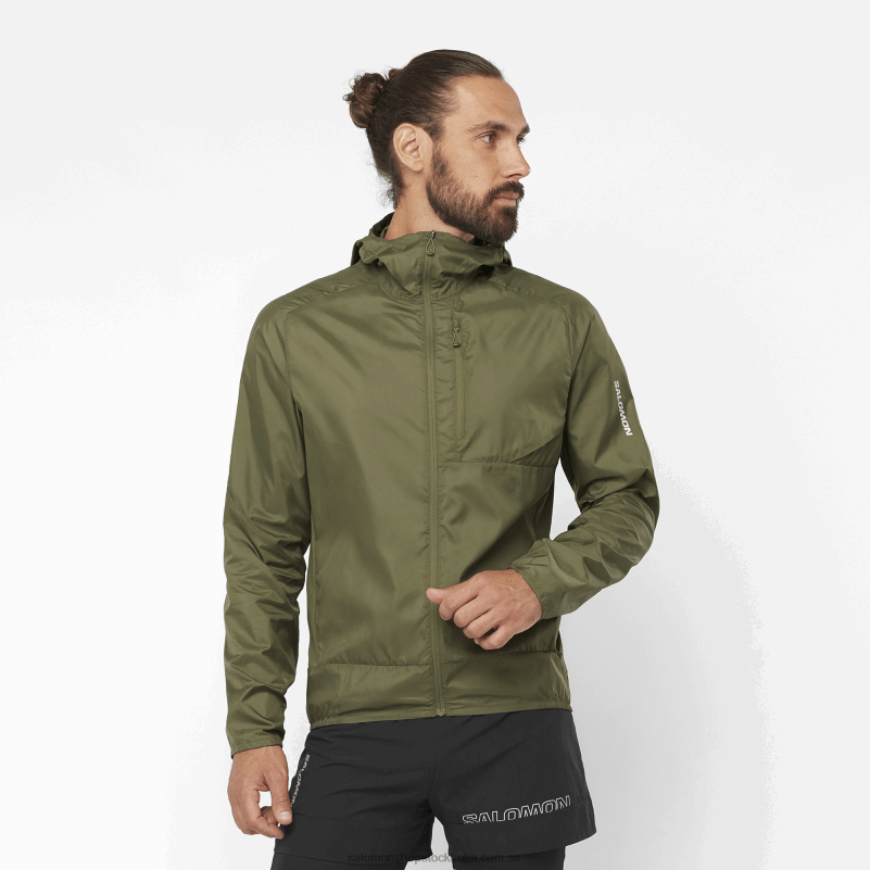 Salomon druvblad vindjacka herr hoodie - bonatti sidvind T82RP1092