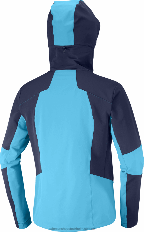 Salomon natthimlen/barriärrev mellanlagerjacka med full dragkedja för män - outpeak softshell T82RP1109