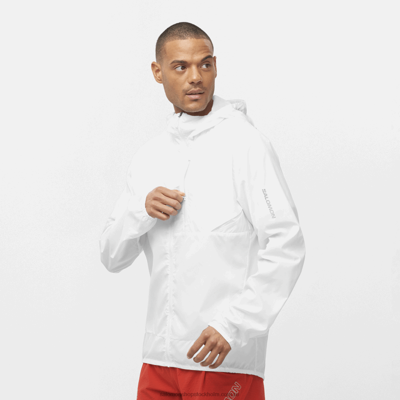 Salomon vit vindjacka herr hoodie - bonatti sidvind T82RP1098