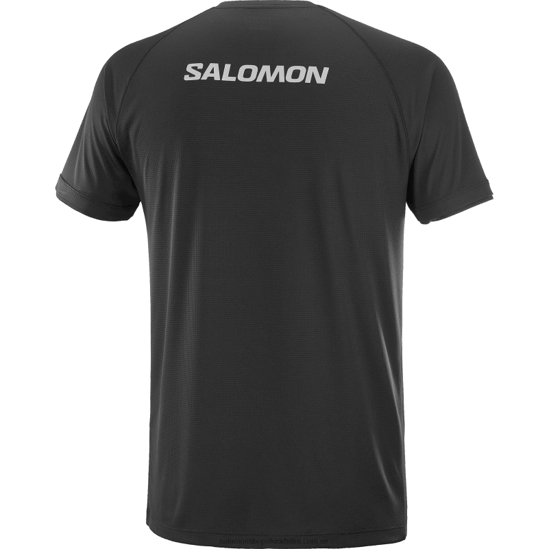 Salomon djup svart kortärmad herr t-shirt - equipe logotyp T82RP1197