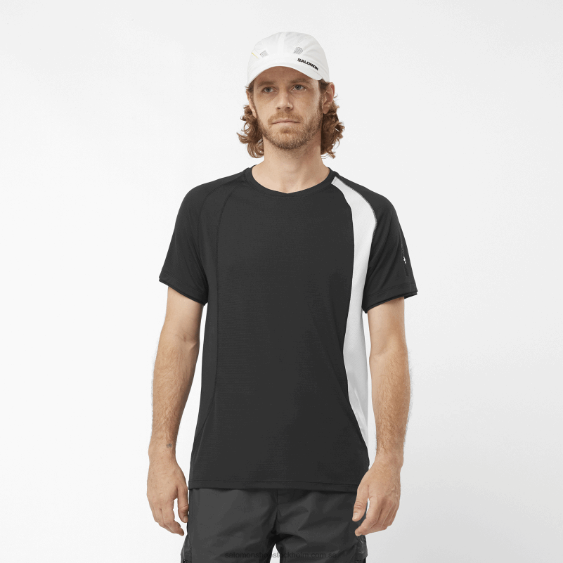 Salomon djup svart/vit kortärmad herr t-shirt - equipe T82RP243