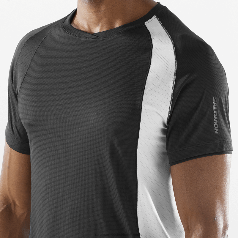 Salomon djup svart/vit kortärmad herr t-shirt - equipe T82RP243
