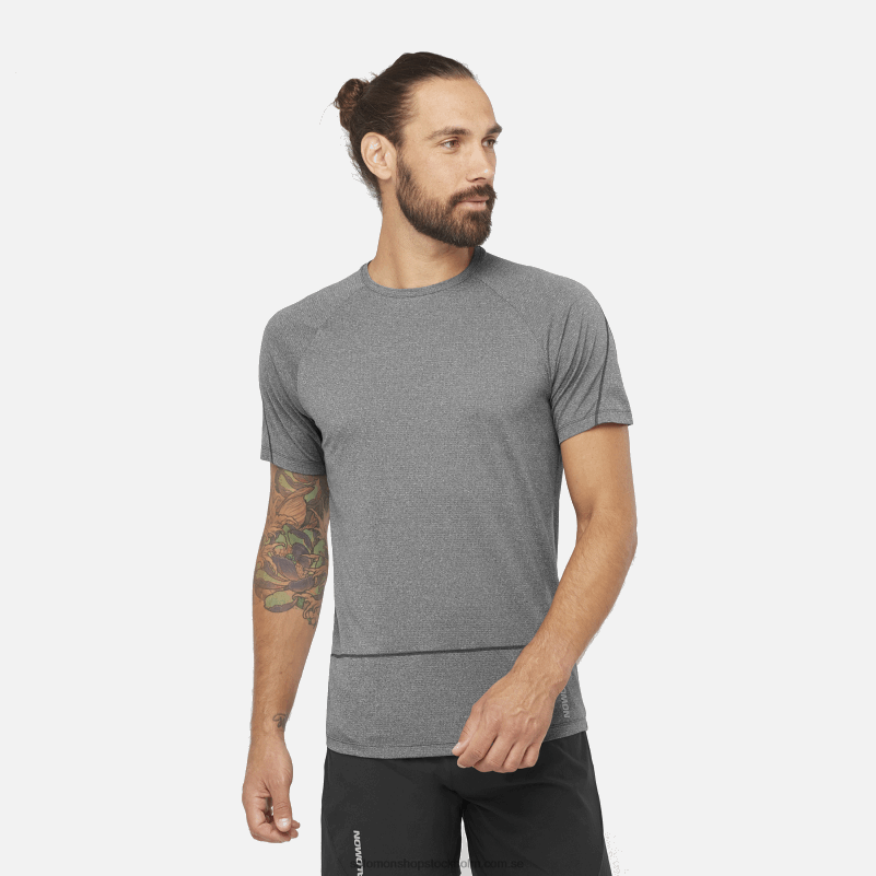Salomon djupt svart/ljung kortärmad herr t-shirt - cross run T82RP232