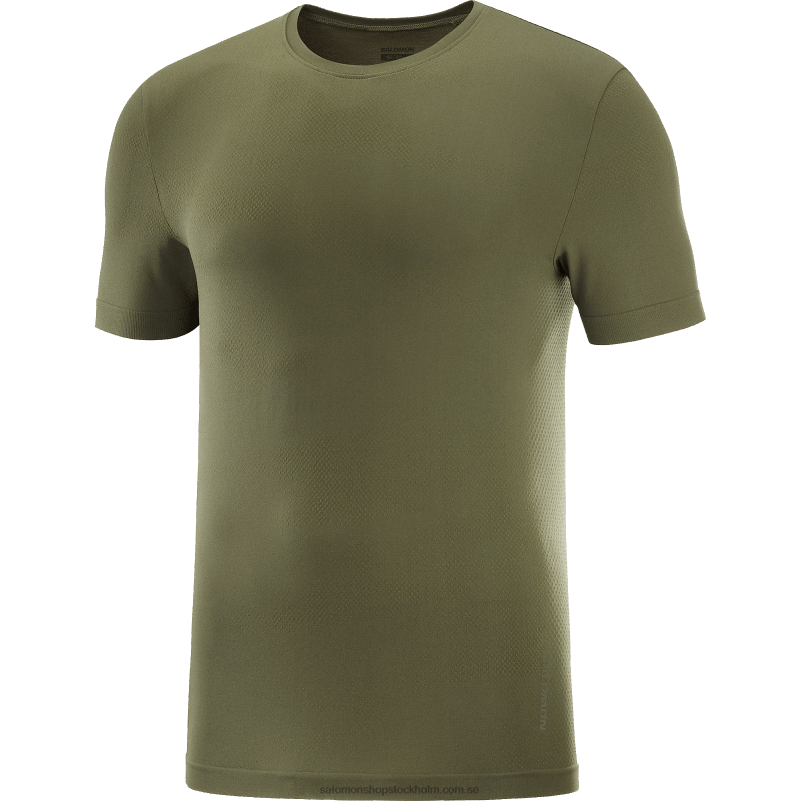 Salomon druvblad/skogsnatt kortärmad t-shirt för män - väsentligt sömlös T82RP246
