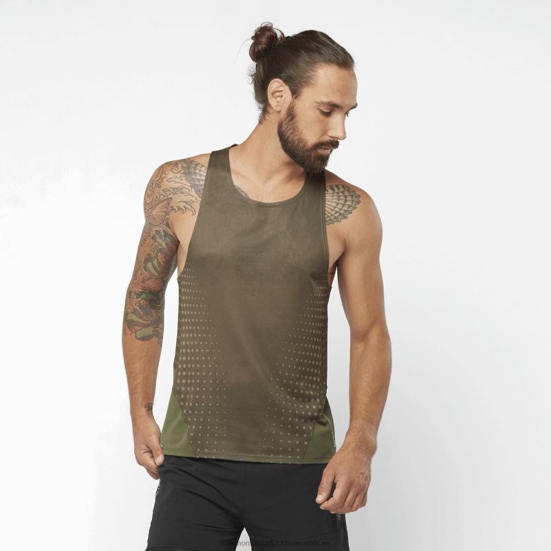 Salomon druvblad/skogsnatt mäns tank - sense aero T82RP1195