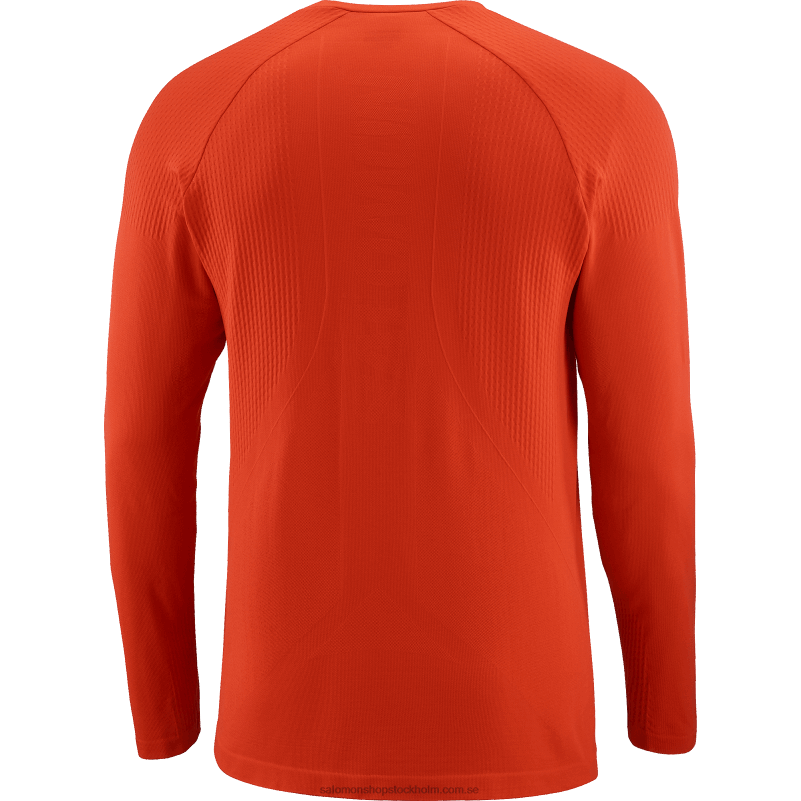 Salomon eldröd herr långärmad t-shirt - sense aero seamless T82RP231