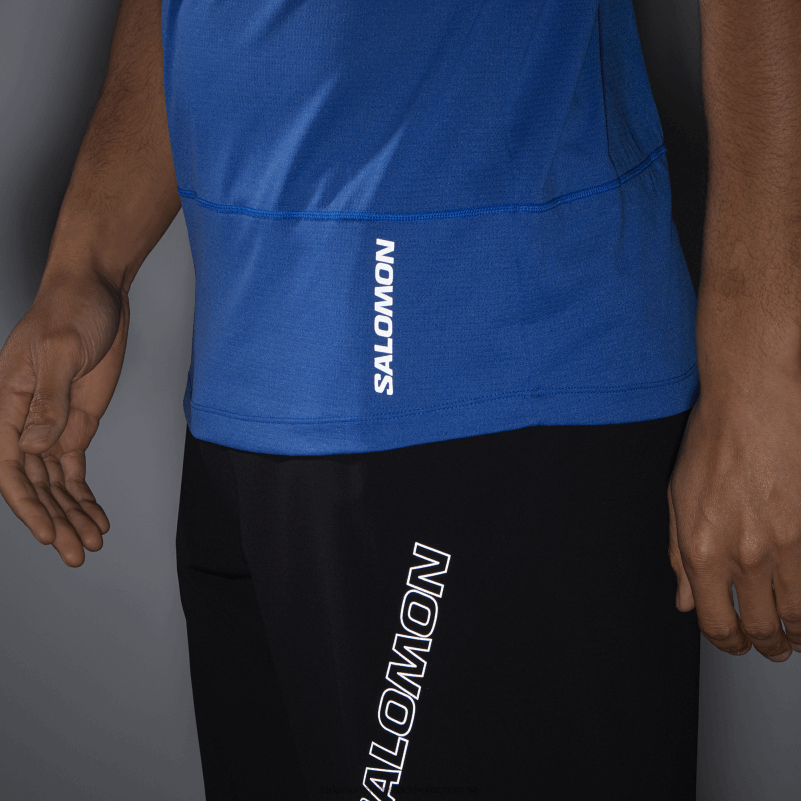 Salomon nautisk blå kortärmad herr t-shirt - cross run T82RP240