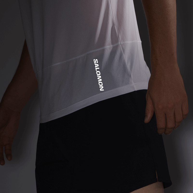 Salomon vit kortärmad herr t-shirt - cross run T82RP234