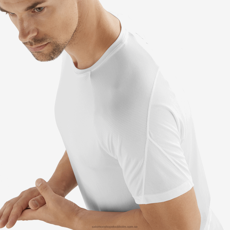 Salomon vit kortärmad herr t-shirt - cross run T82RP234