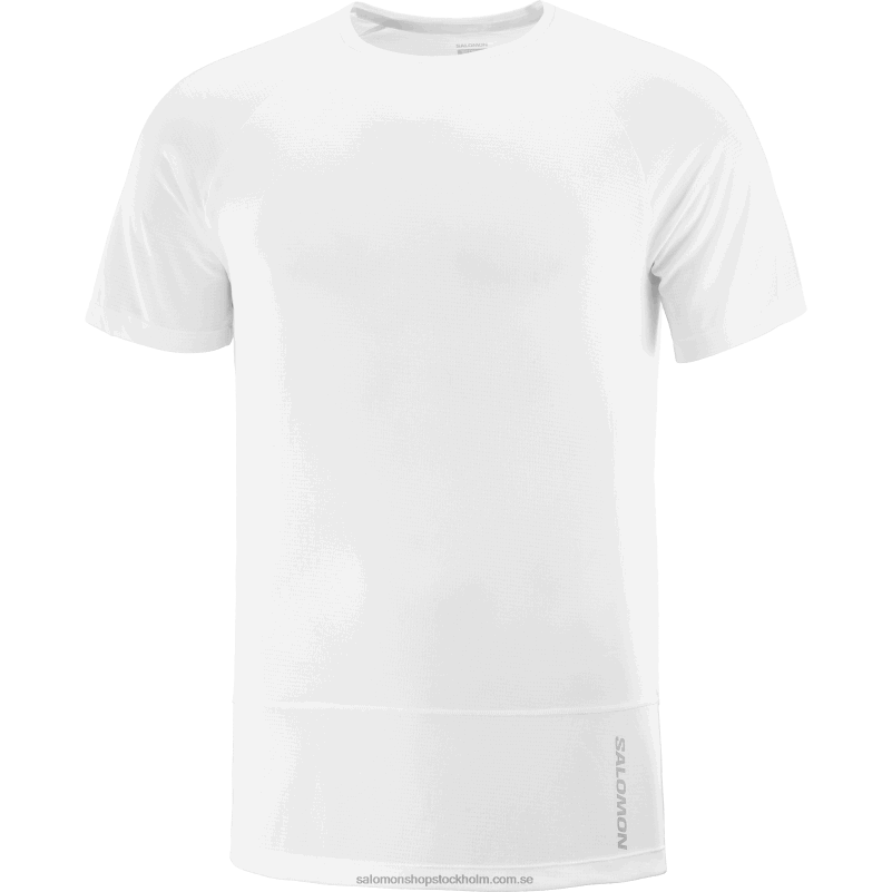 Salomon vit kortärmad herr t-shirt - cross run T82RP234