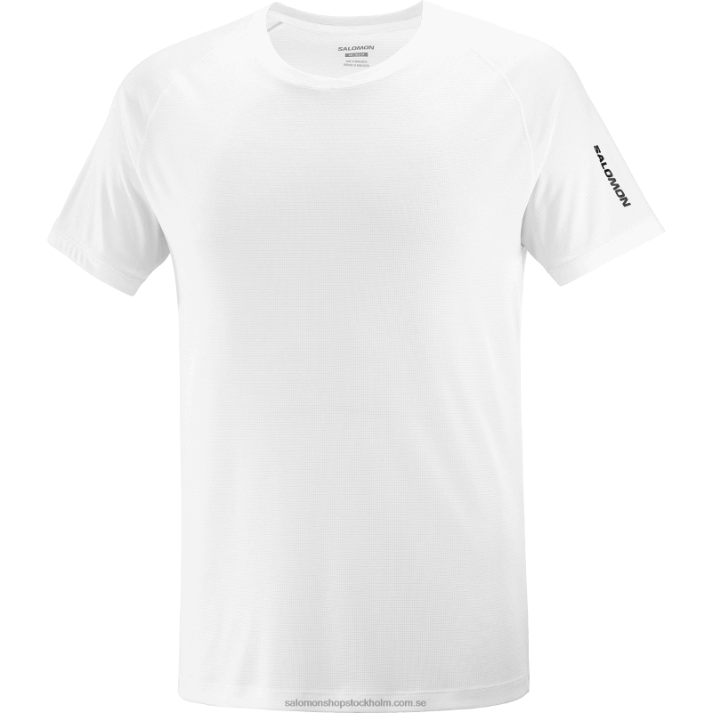 Salomon vit kortärmad herr t-shirt - equipe logotyp T82RP1196