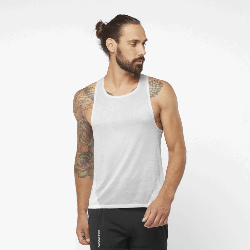 Salomon vit/ostronsvamp mäns tank - sense aero T82RP1194