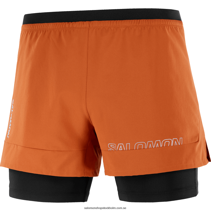 Salomon bränd ockra/djup svart herrshorts - cross 2in1 T82RP279