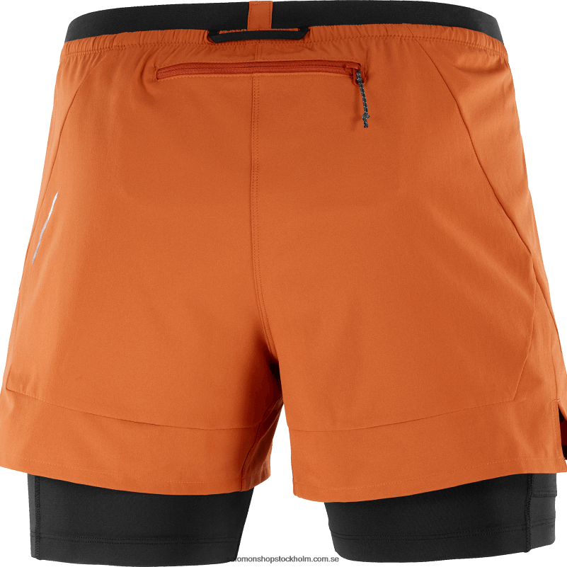 Salomon bränd ockra/djup svart herrshorts - cross 2in1 T82RP279