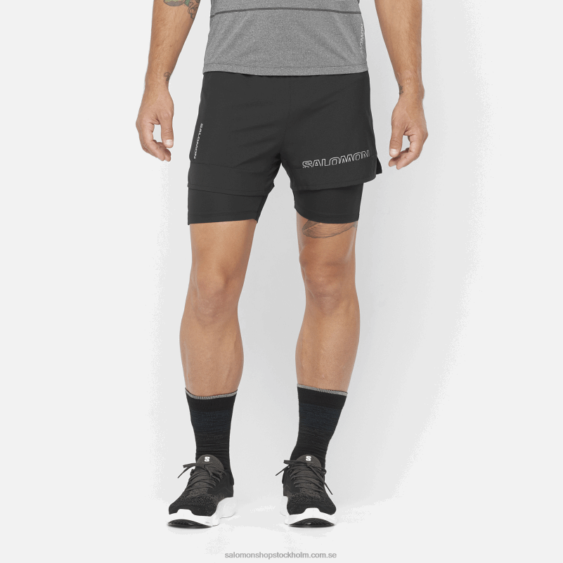 Salomon djup svart herrshorts - cross 2in1 T82RP281