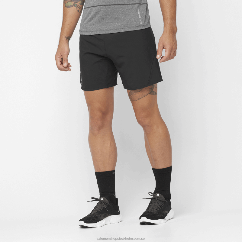 Salomon djup svart shorts för män - kors 7 T82RP266