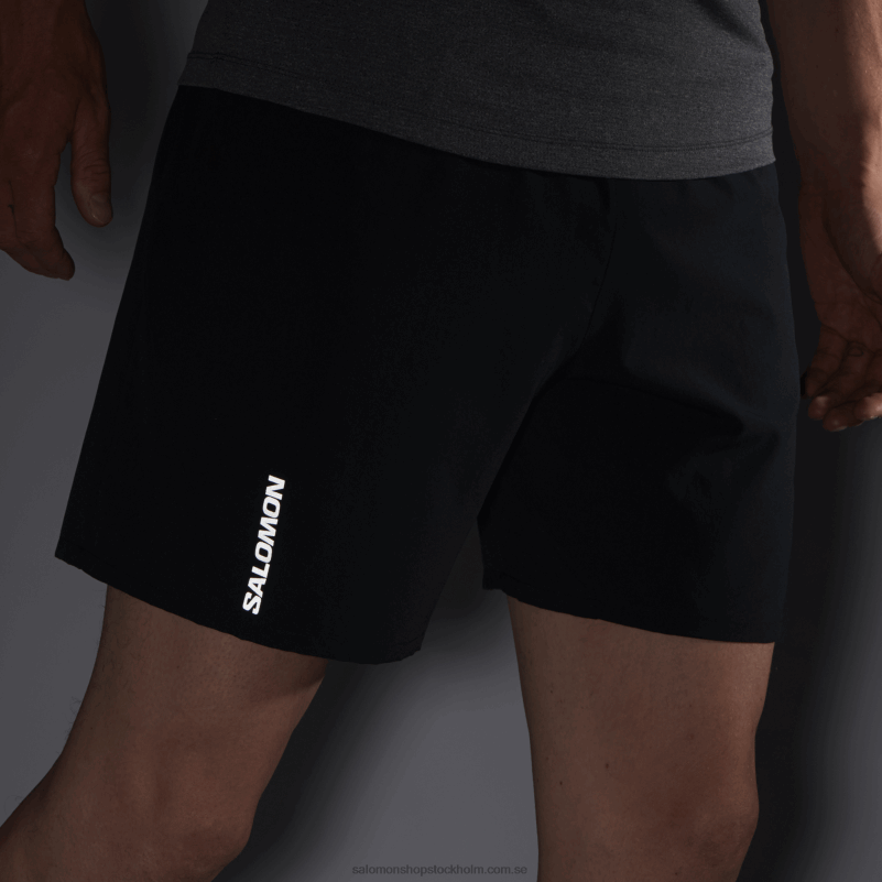 Salomon djup svart shorts för män - kors 7 T82RP266